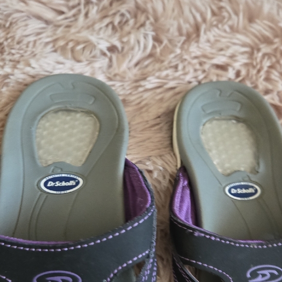 Dr. Scholl's Black and Purple Summer Women's Sandals 7W - Picture 4 of 8